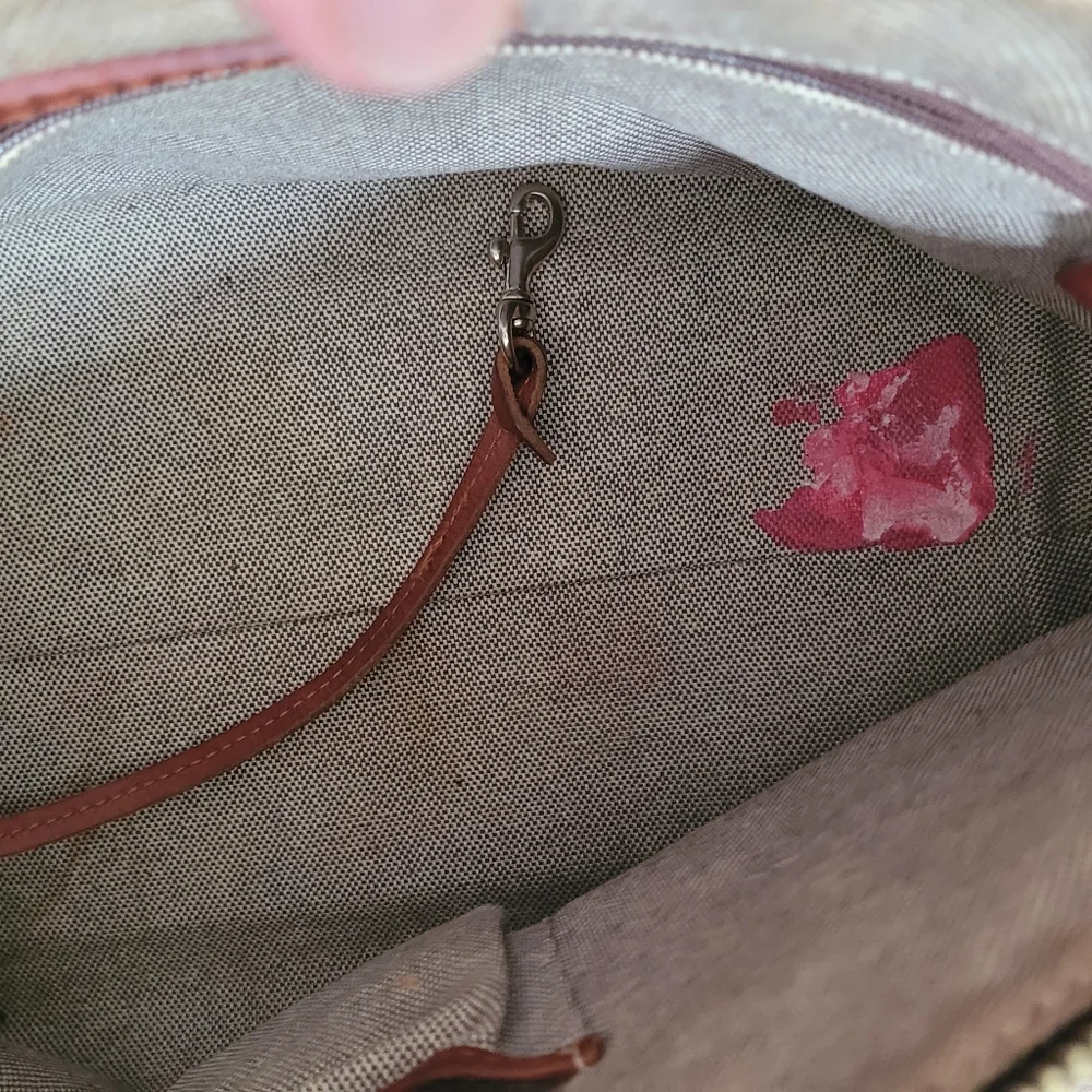 Classic Black and Brown Leather Dooney & BourkeBag  As Is Nail Polish On Inside - Picture 6 of 13